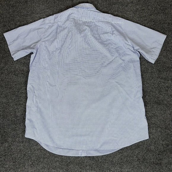 LL Bean Shirt Mens XLT Blue Plaid Traditional Fit Button Down Short Sleeve Adult - Picture 4 of 6